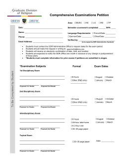 Comprehensive Examination Petition