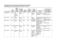 Postdoctoral Trainees