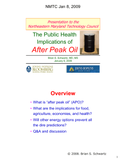 "Peak Oil and Public Health"