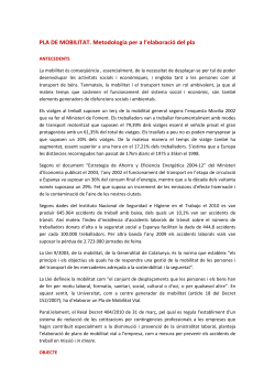 Pla de Mobilitat. Proposta de la metodologia de treball