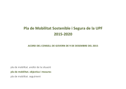 Pla de Mobilitat Sostenible i Segura de la UPF 2015-2020