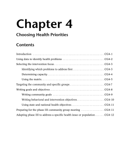 PATCH - Chapter 4: Choosing health priorities