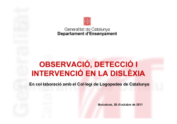 Observaci , detecci i intervenci en la disl xia