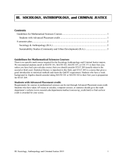 Sociology, Anthropology and Criminal Justice