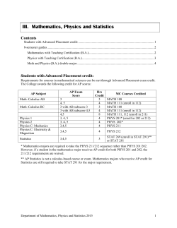 Math, Physics, Statistics,