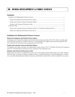 Human Development and Family Science