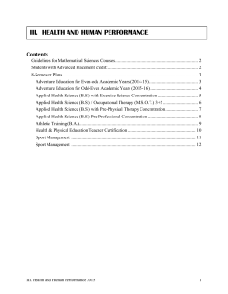 Health and Human Performance