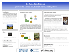 Bio-Fuels: Seed Pressing