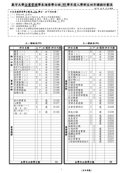 95學年度進修學士四年修課計畫表
