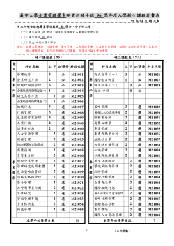 96學年度新生二年修課計劃表