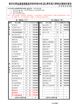 97學年度新生二年修課計劃表