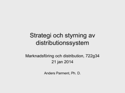 722g34 Strategi och styrning av distribution Parment 140121.pdf