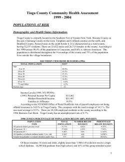 Tioga County Local Health Department Community Health Assessment