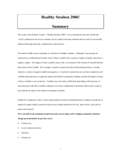 Steuben County Local Health Department Community Health Assessment