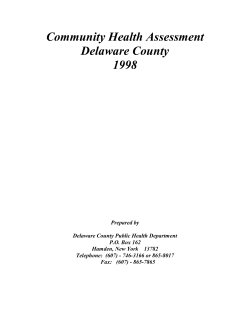 Delaware County Local Health Department Community Health Assessment
