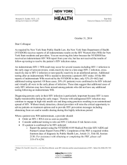 NYSDOH Dear Colleague Letter - Indeterminate WB