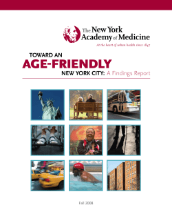 Toward an Age-Friendly New York City: A Findings Report