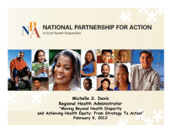 National Partnership for Action to End Health Disparities - Michelle S. Davis, U.S. Department of Health Human Services