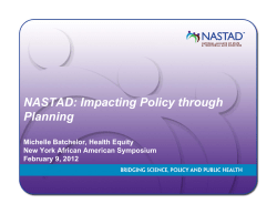 NASTAD: Impacting Policy through Planning - Michelle Batchelor, Health Equity