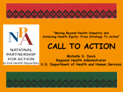 Call to Action - Michelle S. Davis, U.S. Dept. of Health Human Services