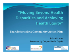 Moving Beyond Health Disparities and Achieving Health Equity - Crispin Noelle Goytia, East Harlem Partnership for Diabetes Prevention