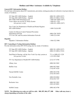 Additional Resources (Hotlines, Partner Services, Correctional Facilities, Training and Internet resources)