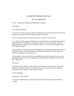 Antarctic Liability Legislation 2014