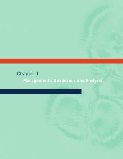 I. Management's Discussion and Analysis
