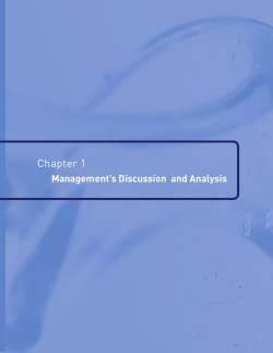 I. Management's Discussion and Analysis