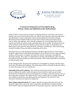 A Consensus Statement (2014) on Prescription Drug Misuse, Abuse and Addiction in the United States