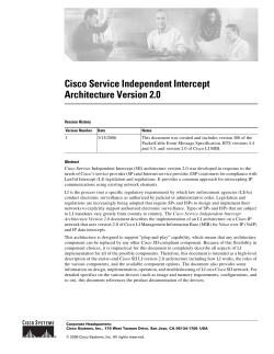Cisco Service Independent Intercept Architecture Version 2.0