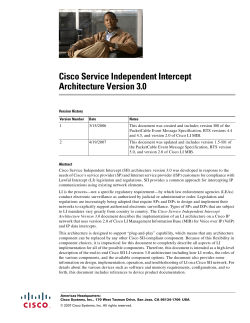 Cisco Service Independent Intercept Architecture Version 3.0