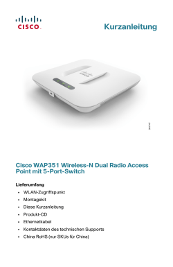 Cisco WAP351 Wireless-N Dual Radio Access Point with 5 Ports Switch Quick Start Guide (German)