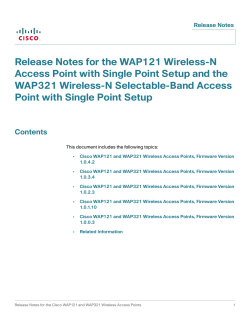 Release Notes for the WAP121 and WAP321 Firmware Release 1.0.4.2