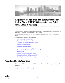 Regulatory Compliance and Safety Information for the Cisco WAP321 Wireless Access Point (EMC Class B Devices)