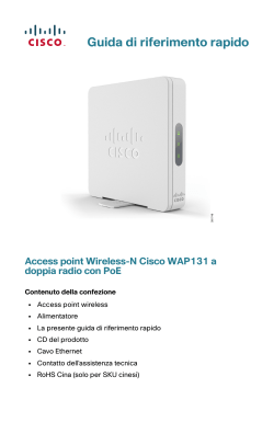 Cisco WAP131 Wireless-N Dual Radio Access Point with PoE Quick Start Guide (Italian)