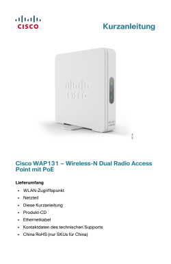 Cisco WAP131 Wireless-N Dual Radio Access Point with PoE Quick Start Guide (German)