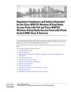 Regulatory Compliance and Safety Information for the Cisco WAP131 and WAP351 (EMC Class B Devices)