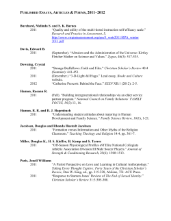 Published Essays, Articles and Poems
