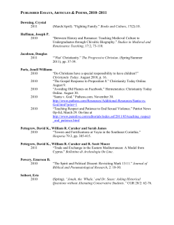 Published Essays, Articles and Poems