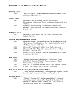 Published Essays, Articles Poems