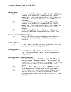 Academic Presentations