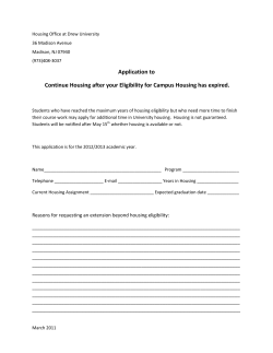 Application to Continue Housing