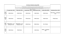 CLA Spring 2016 Final Exam Schedule Grid