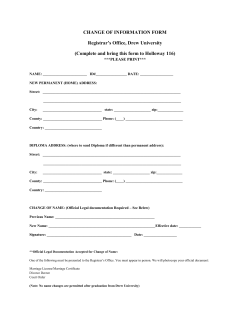 Change of address or name