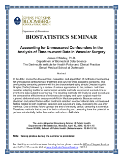 Accounting for Unmeasured Confounders in the Analysis of Time-to-event Data in Vascular Surgery