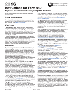 Internal Revenue Service (IRS) Instructions for Form 940