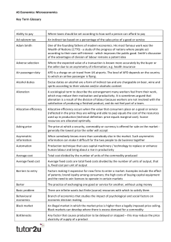 Download the AS Economics Micro Key Term Glossary (pdf)