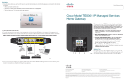 Cisco Model TES301 IP Managed Services Home Gateway Quick Reference Guide