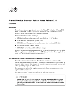 Prisma IP Optical Transport Release Notes, Release 7.8.1